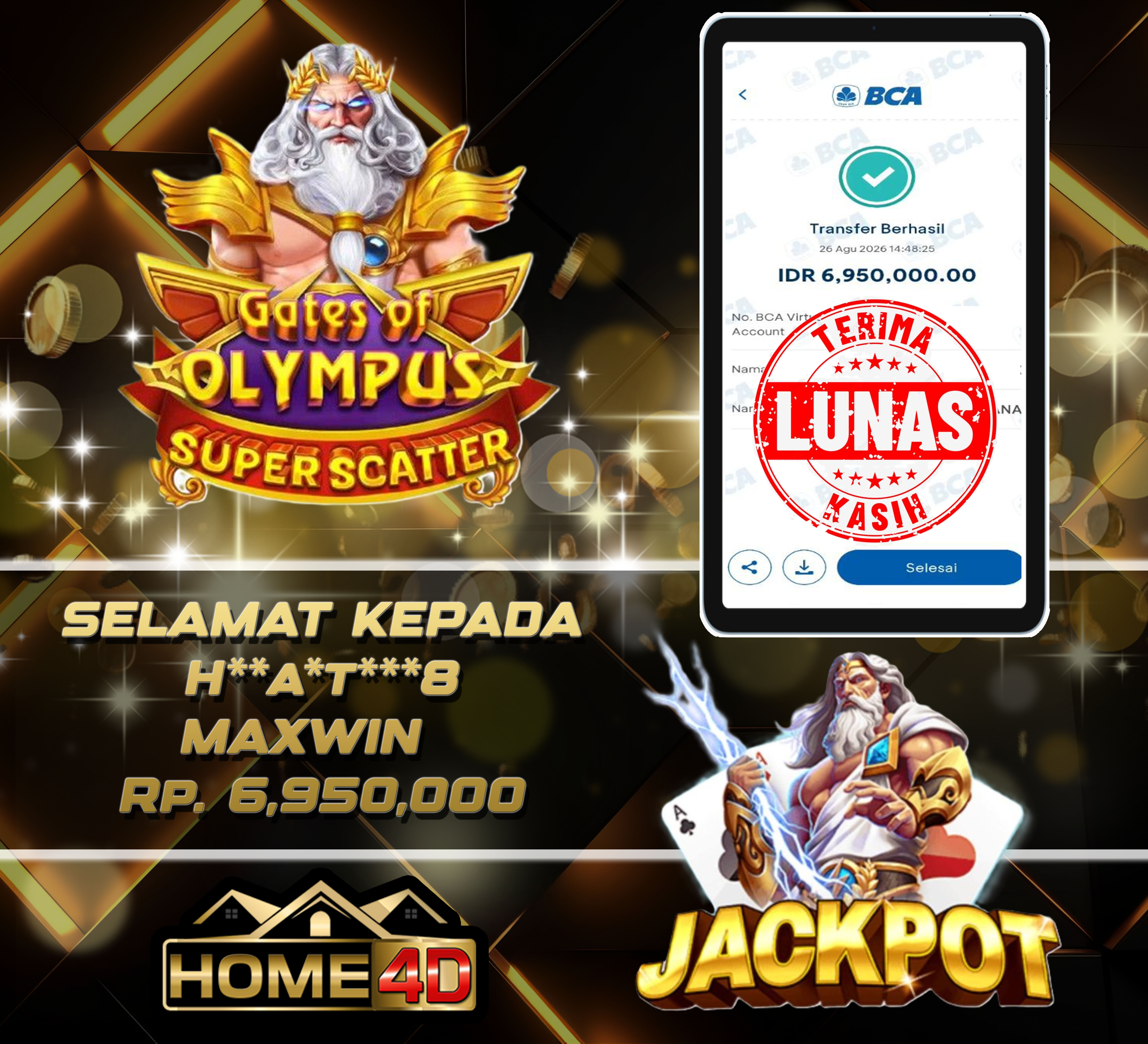 26 Aug 2026 14:48:29 WIB, Humaitah88  6,950,000 Gates of Olympus Super Scatter