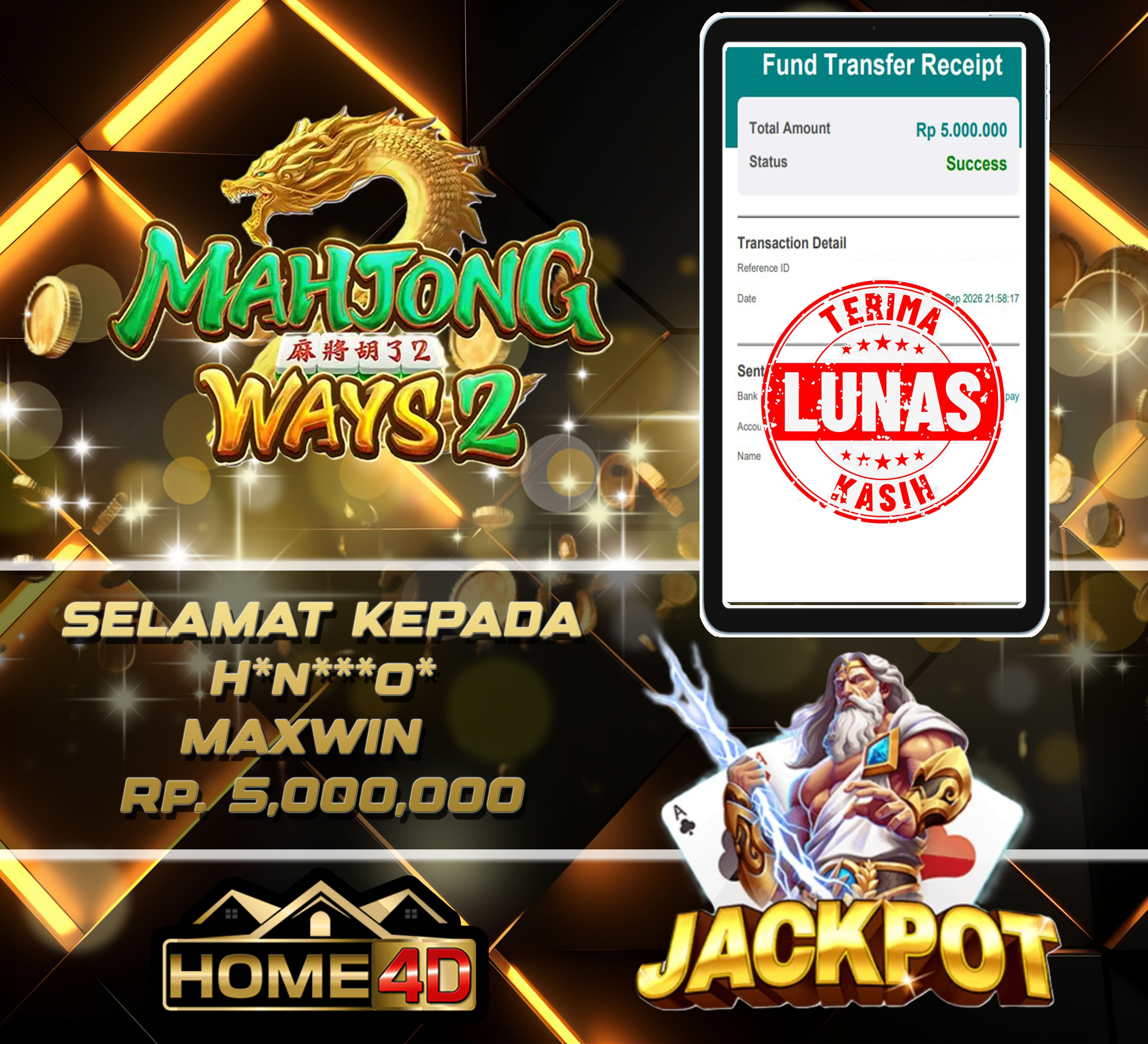 12 Sep 2026 22:00:46 WIB, HOME4D JACKPOT mahjong-ways2 Rp. 5,000,000